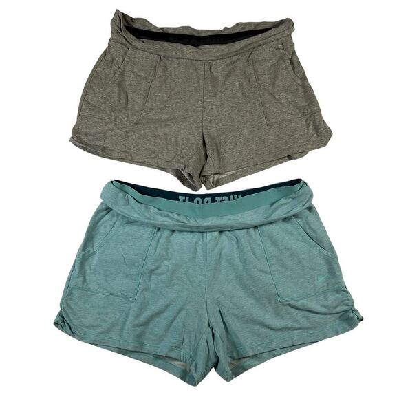 Nike Lot of 2 Pair Soft Jersey Wide Collared Waistband Athletic Shorts Size XL - Picture 1 of 13